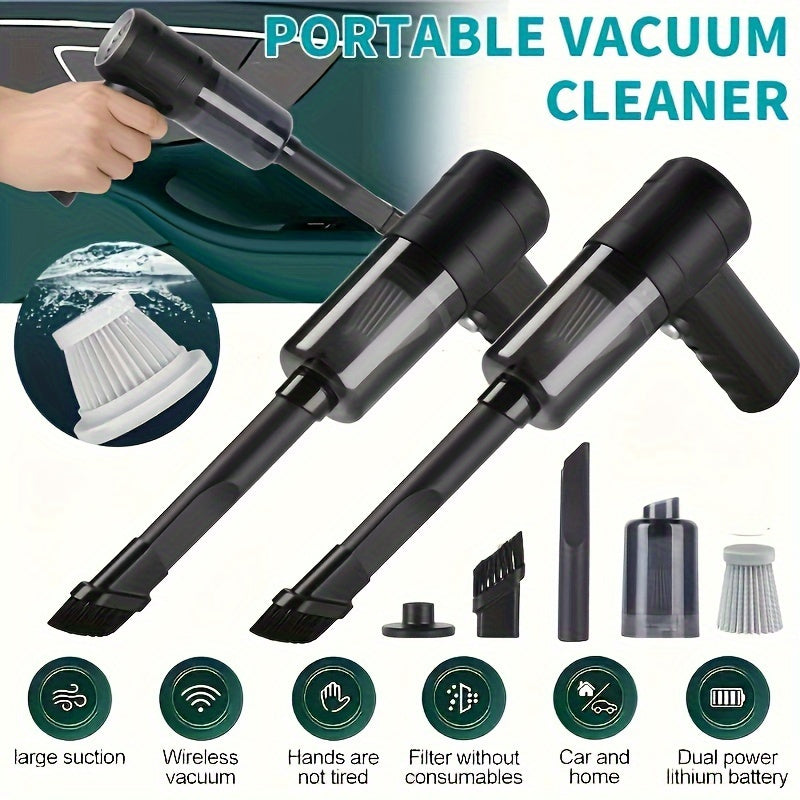 1pc Powerful 9000PA Cordless Car Vacuum Cleaner - Ultra-Lightweight, Portable, And Easy to Use for Home And Car Interior Cleaning, Pet Hair, And Crumbs - Rechargeable And Convenient for Daily Use, Quick Cleanup, Compact Desig
