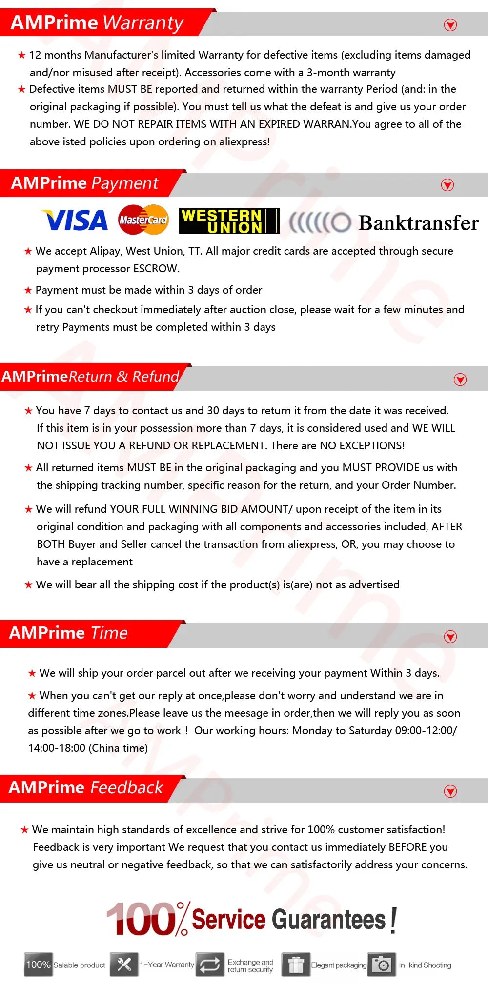 AMPrime AHD Car Rear View Camera HD Reverse Parking Video Monitor Waterproof Backup Night Vision Lens 6M Cable For Car Radio Mp5