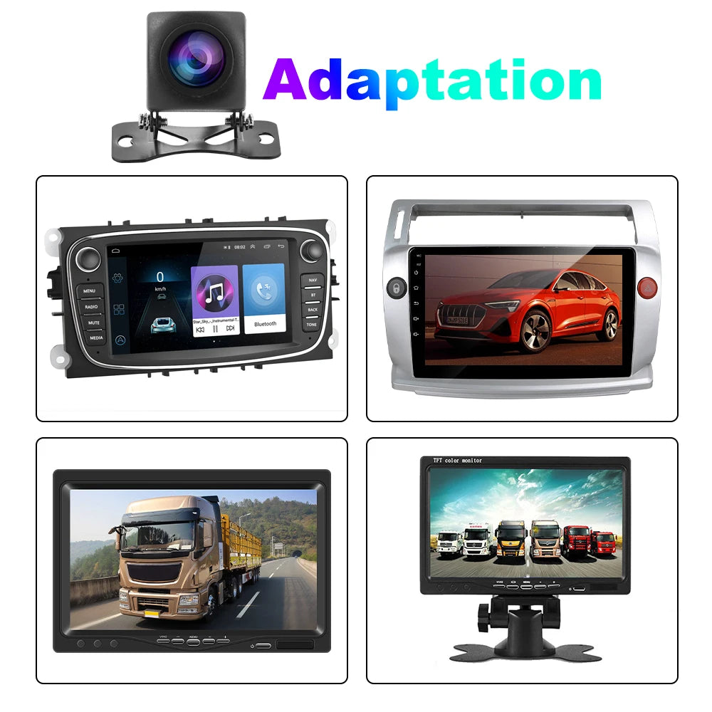 AMPrime AHD Car Rear View Camera HD Reverse Parking Video Monitor Waterproof Backup Night Vision Lens 6M Cable For Car Radio Mp5