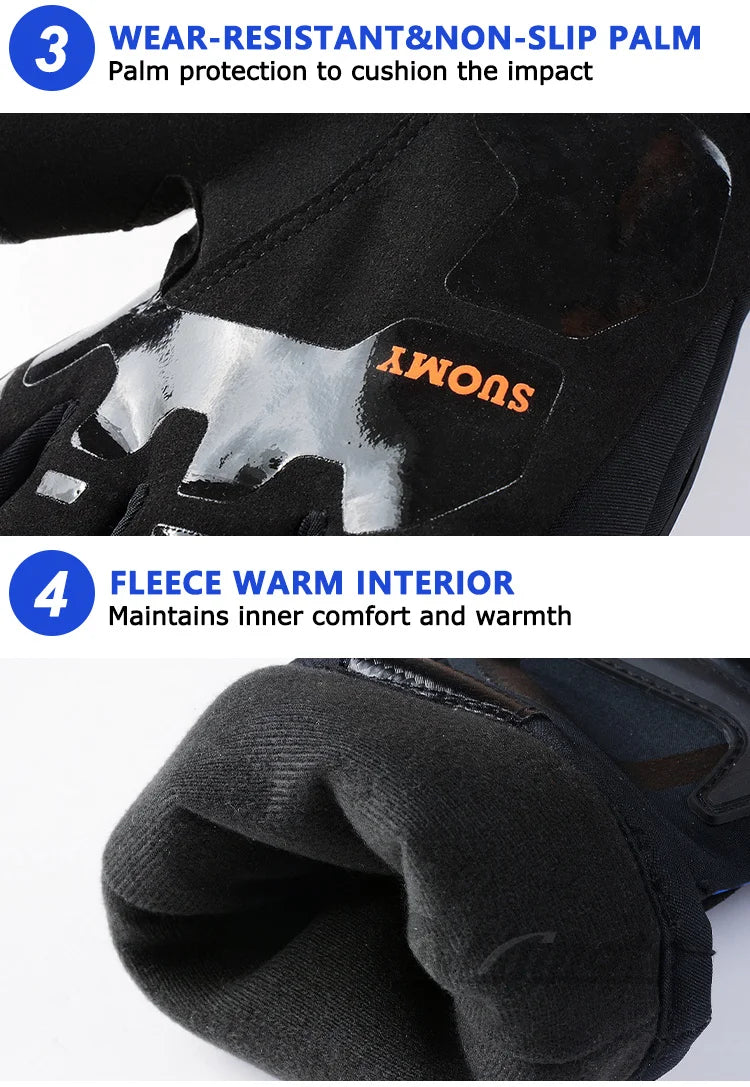 Warm, Windproof, and Waterproof Motorcycle Gloves
