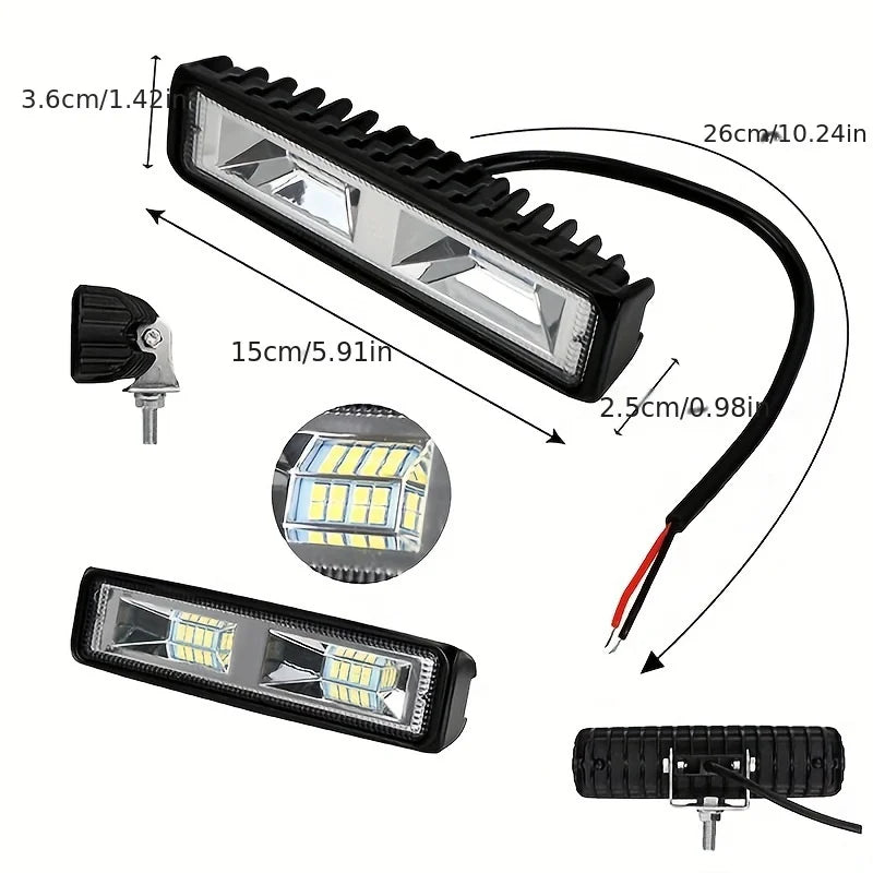 LED Headlights 12-24V For Auto Motorcycle Truck Boat Tractor Trailer Offroad Working Light 48W LED Work Light Spotlight