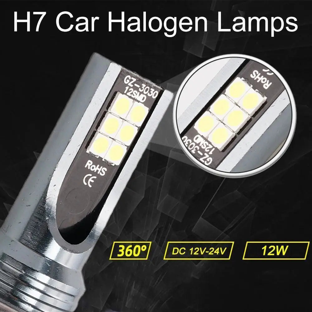 H1/H4/H7/H11 Led Headlight Bulb Kit Car Fog Light Bulbs 12V 24W High Power Auto Fog Lamp 6000K Headlamp Super Bright Bulbs