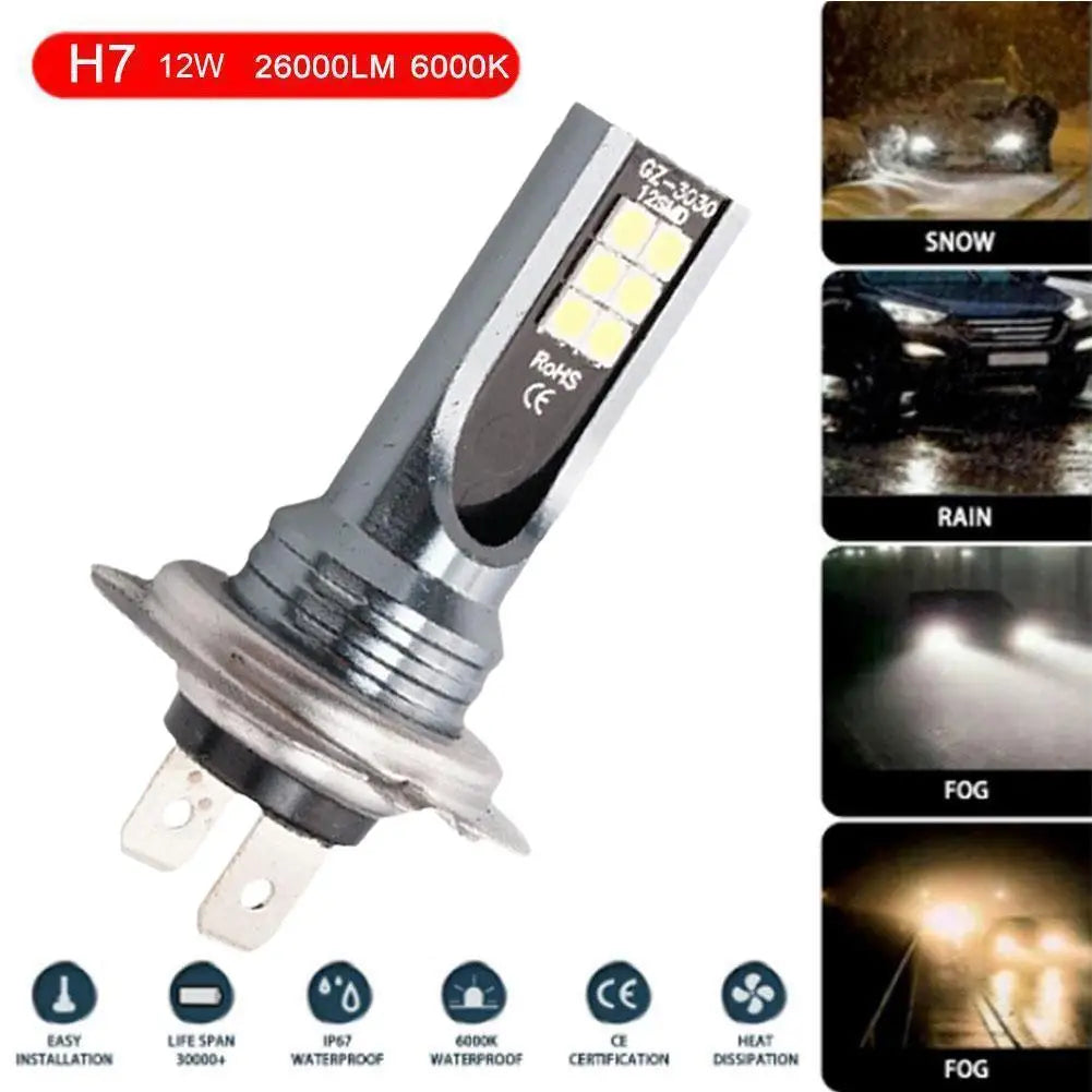 H1/H4/H7/H11 Led Headlight Bulb Kit Car Fog Light Bulbs 12V 24W High Power Auto Fog Lamp 6000K Headlamp Super Bright Bulbs