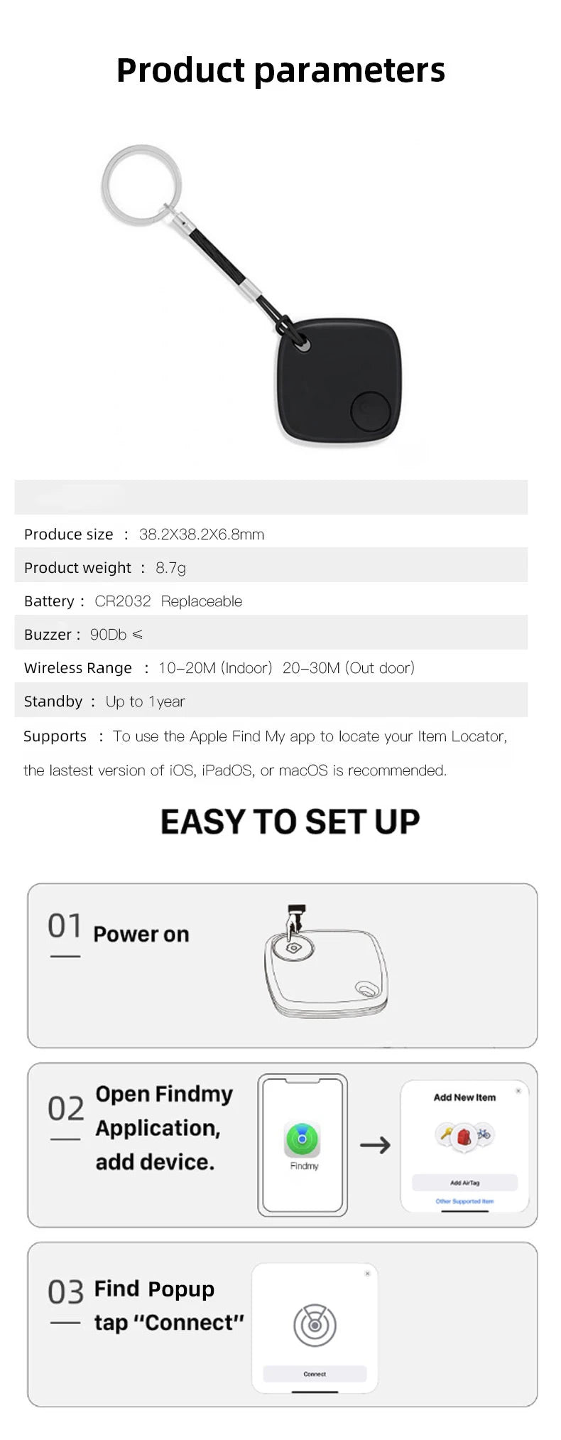 Smart Airtag GPS Positioning Anti-Lost Device
