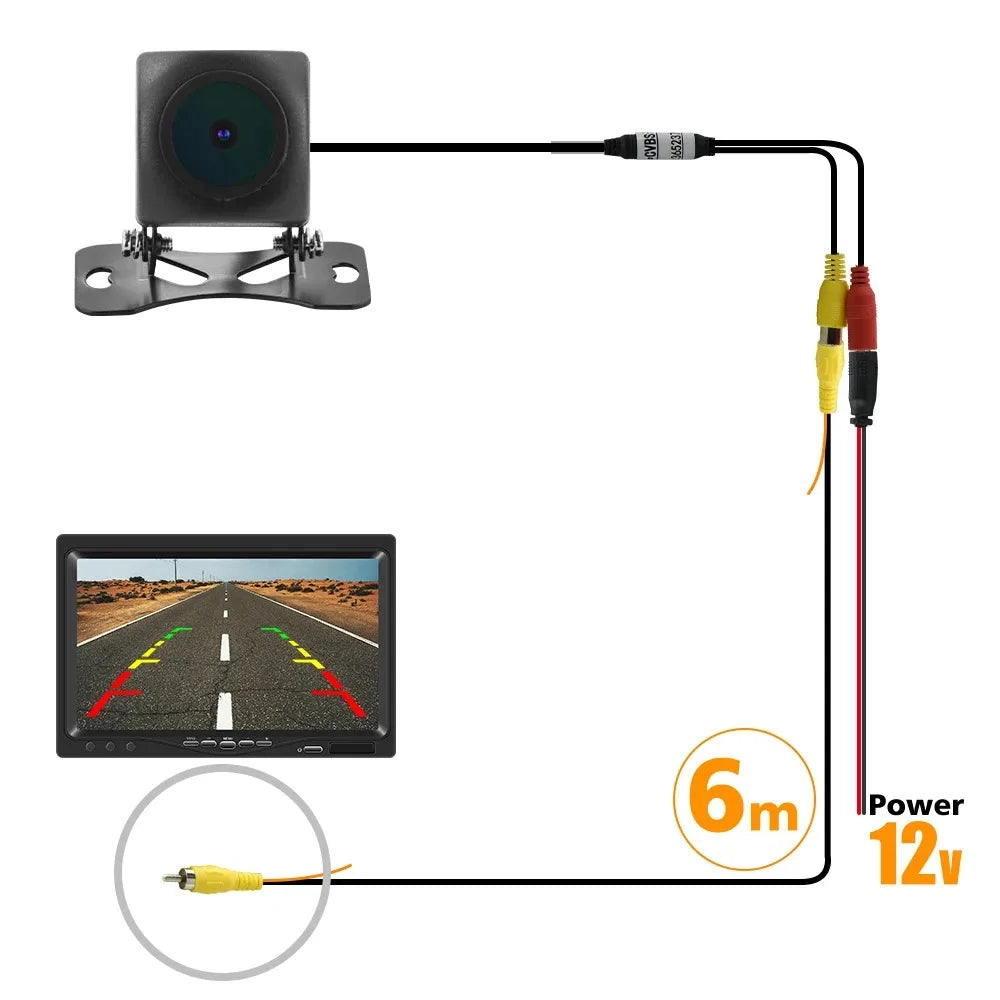 4/12LED 12V Wide Angle HD Car Rearview Camera Rear View Video Vehicle Camera Backup Reverse Camera Night Vision Parking Camera