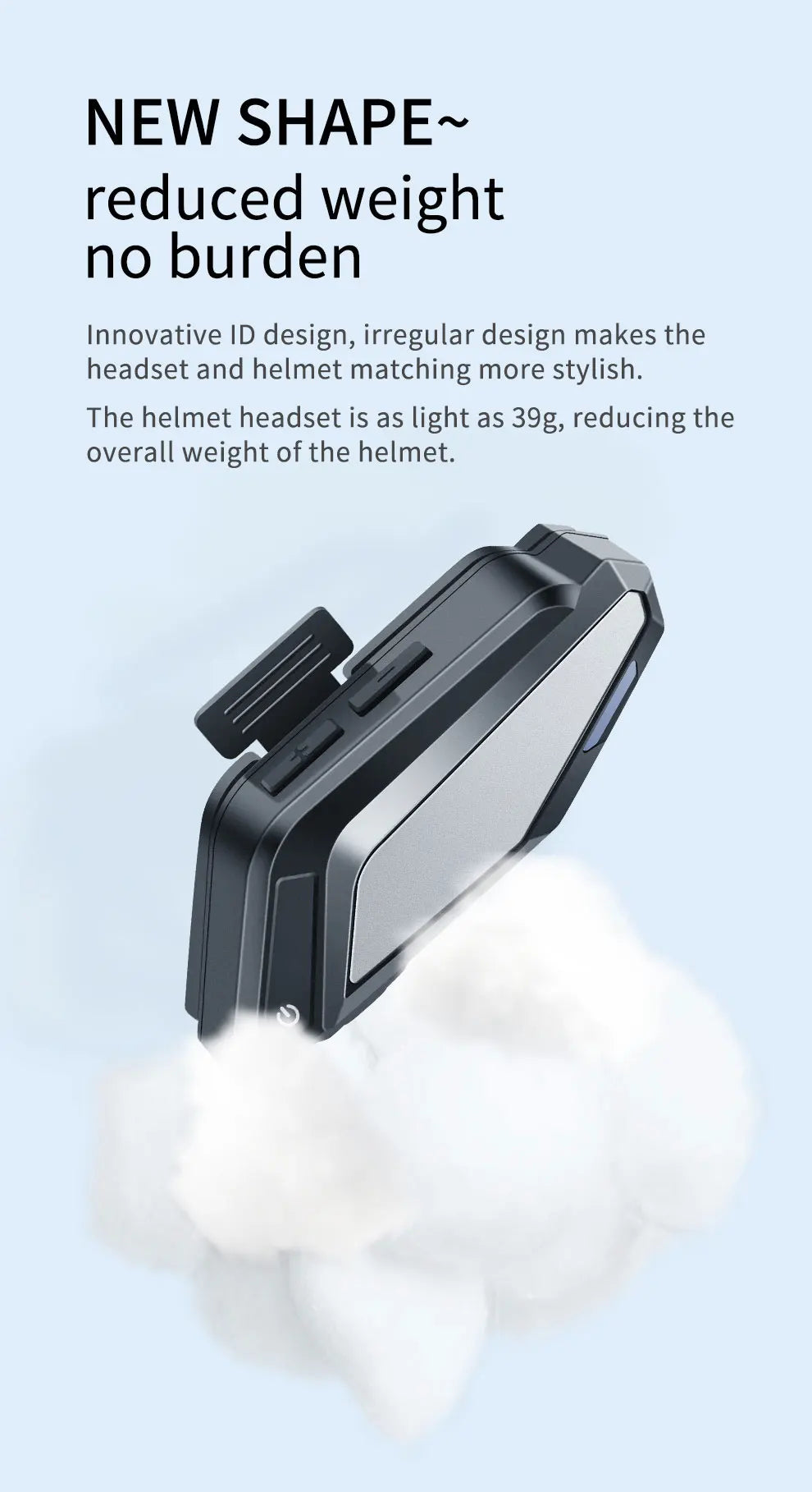 BT 5.3 Moto Helmet Headset Light Wireless Helmet Hands-free Call Phone Motorcycle Waterproof Earphone Music Player Speaker Moto