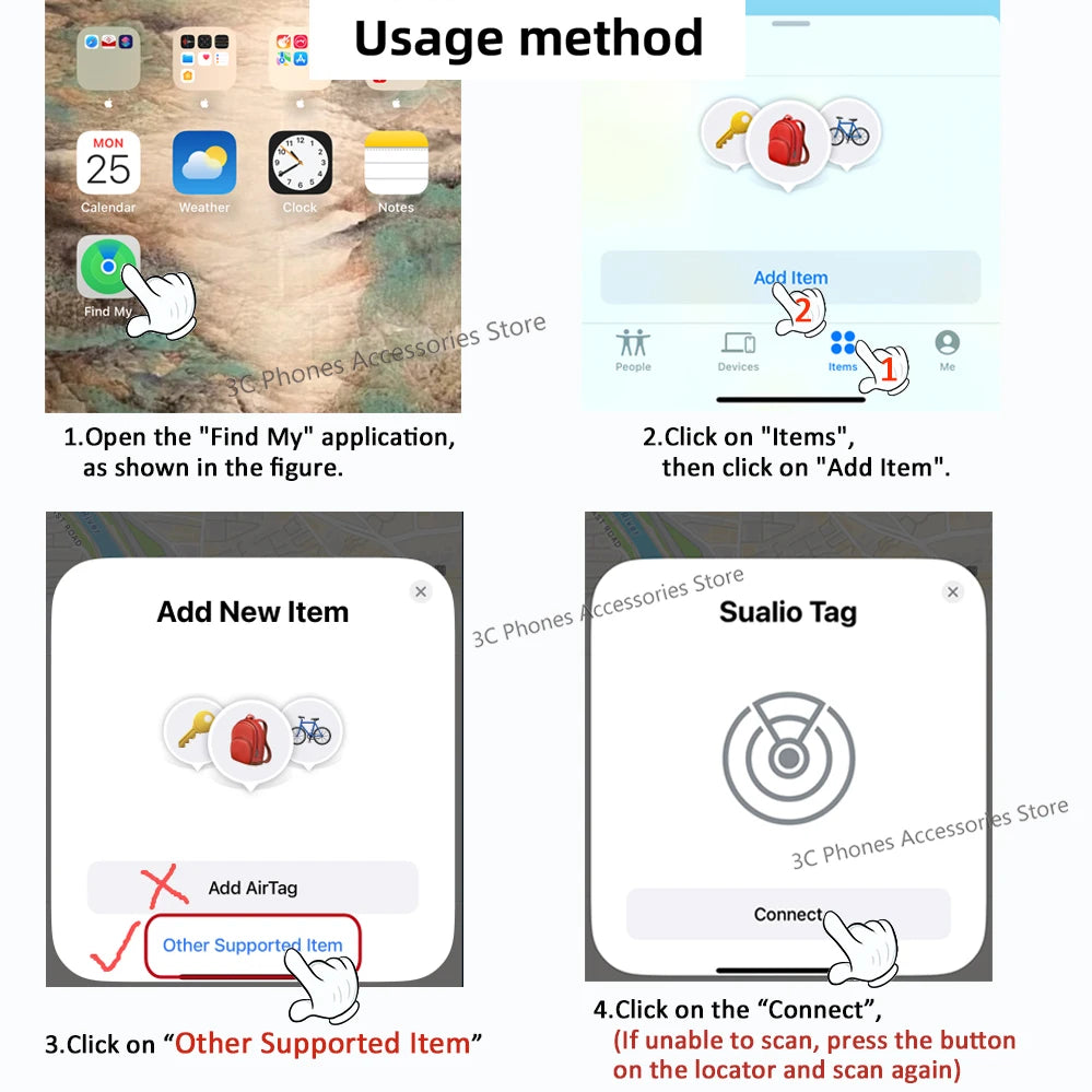 F2 Smart Airtag GPS Positioning Anti-Lost Device For iPhone iPad iOS Find My App Bluetooth Tracker Keys/Pets/Kids Locator Finder