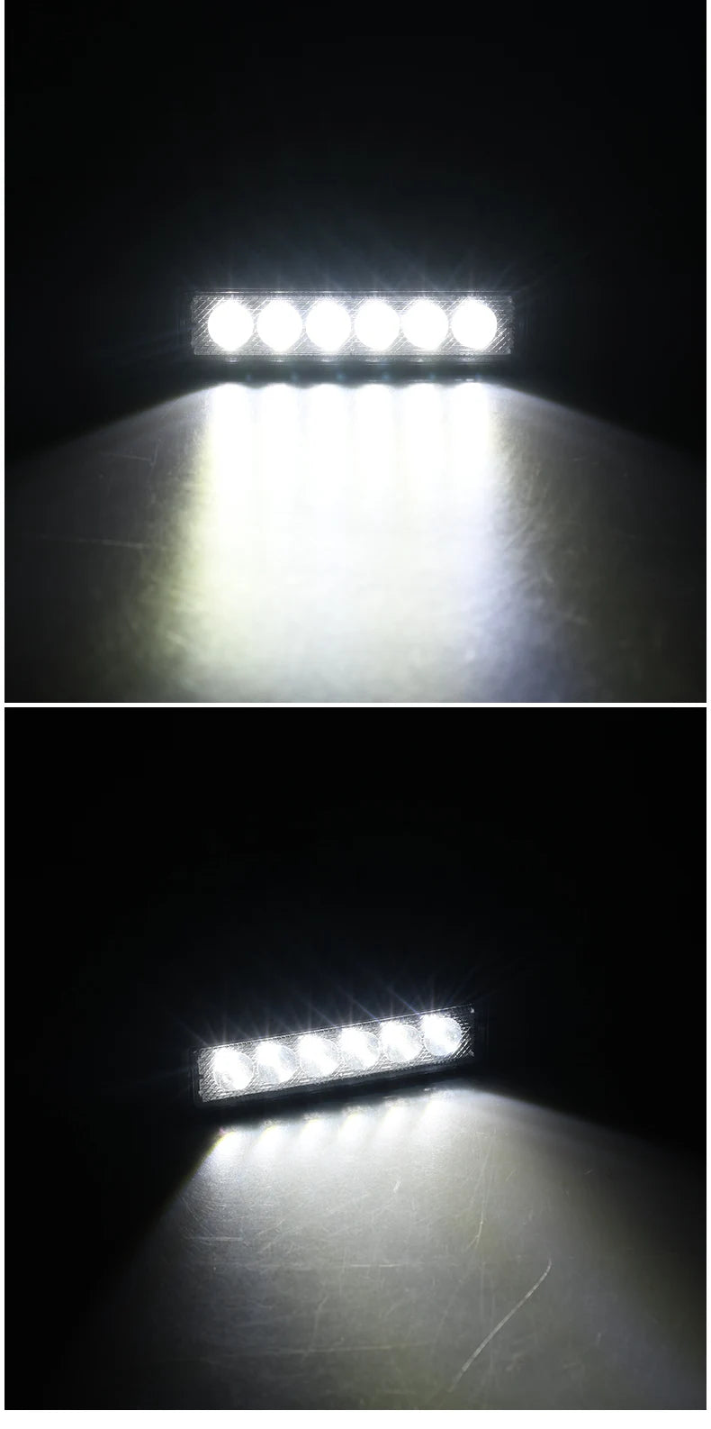 LED Work Light Strip Shape Light Bar 6000K Flood Off Road Head Car Light Auto Parts 12V Driving Fog Headlights DRL Driving Lamp
