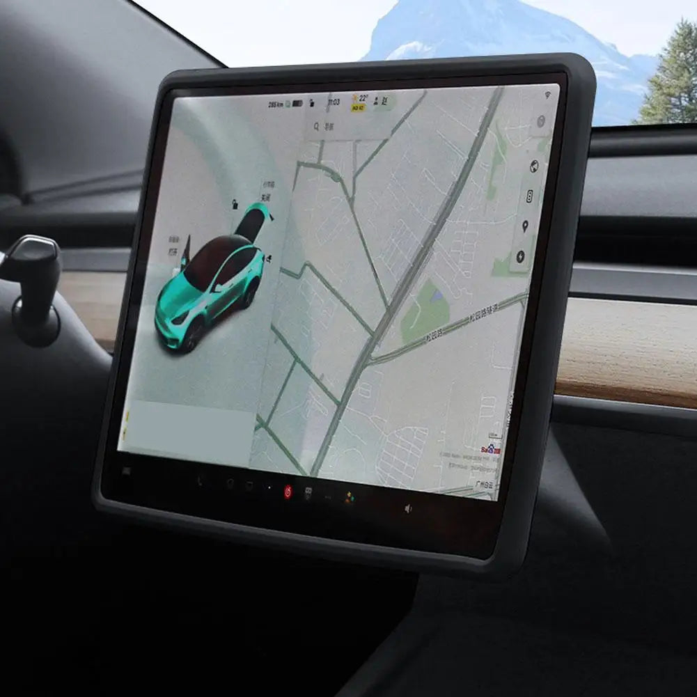 For Tesla Model 3 Y Highland Screen Protector Silicone Frame Display Edge Body Cover For Tesla Central Control Accessories