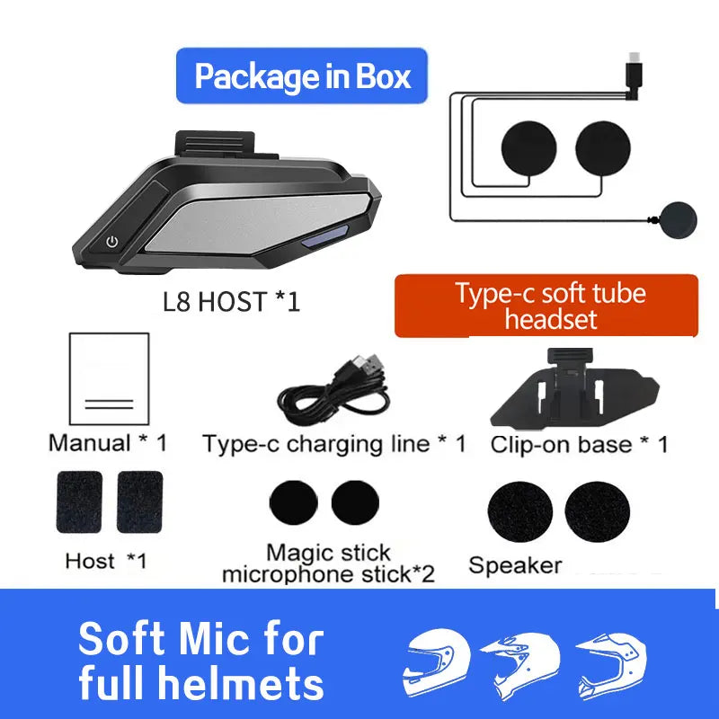 BT 5.3 Moto Helmet Headset Light Wireless Helmet Hands-free Call Phone Motorcycle Waterproof Earphone Music Player Speaker Moto