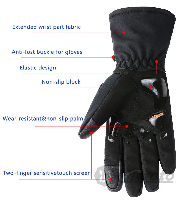 Warm, Windproof, and Waterproof Motorcycle Gloves