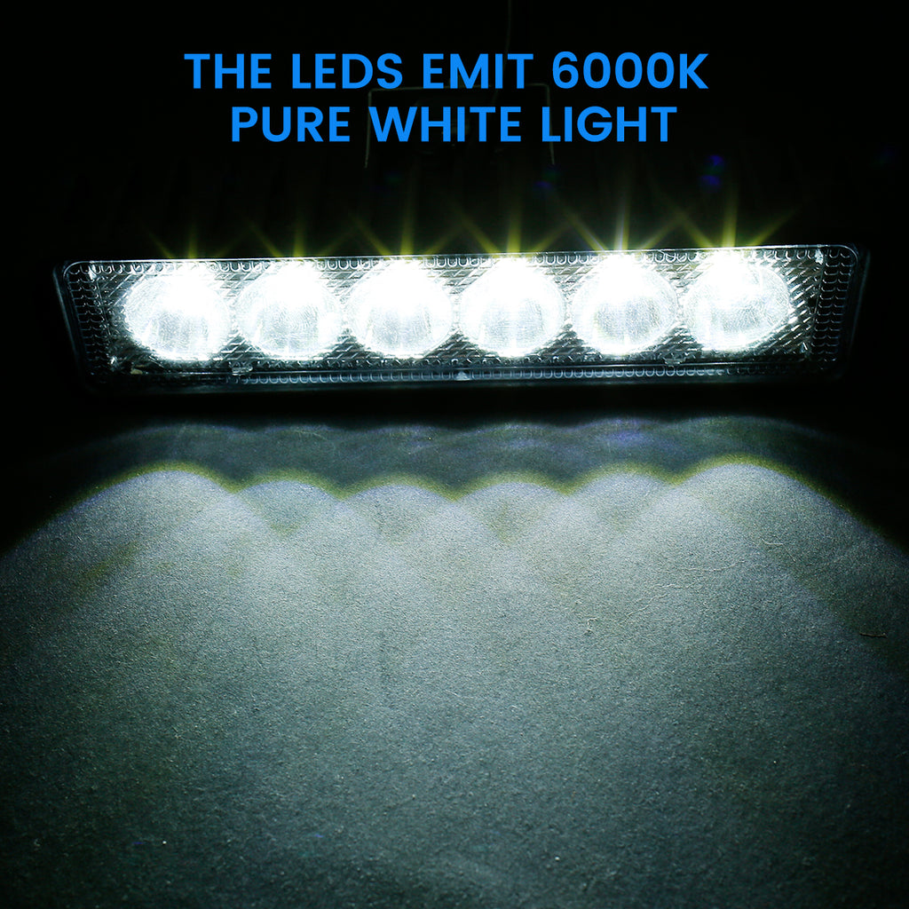 LED Work Light Strip Shape Light Bar 6000K Flood Off Road Head Car Light Auto Parts 12V Driving Fog Headlights DRL Driving Lamp