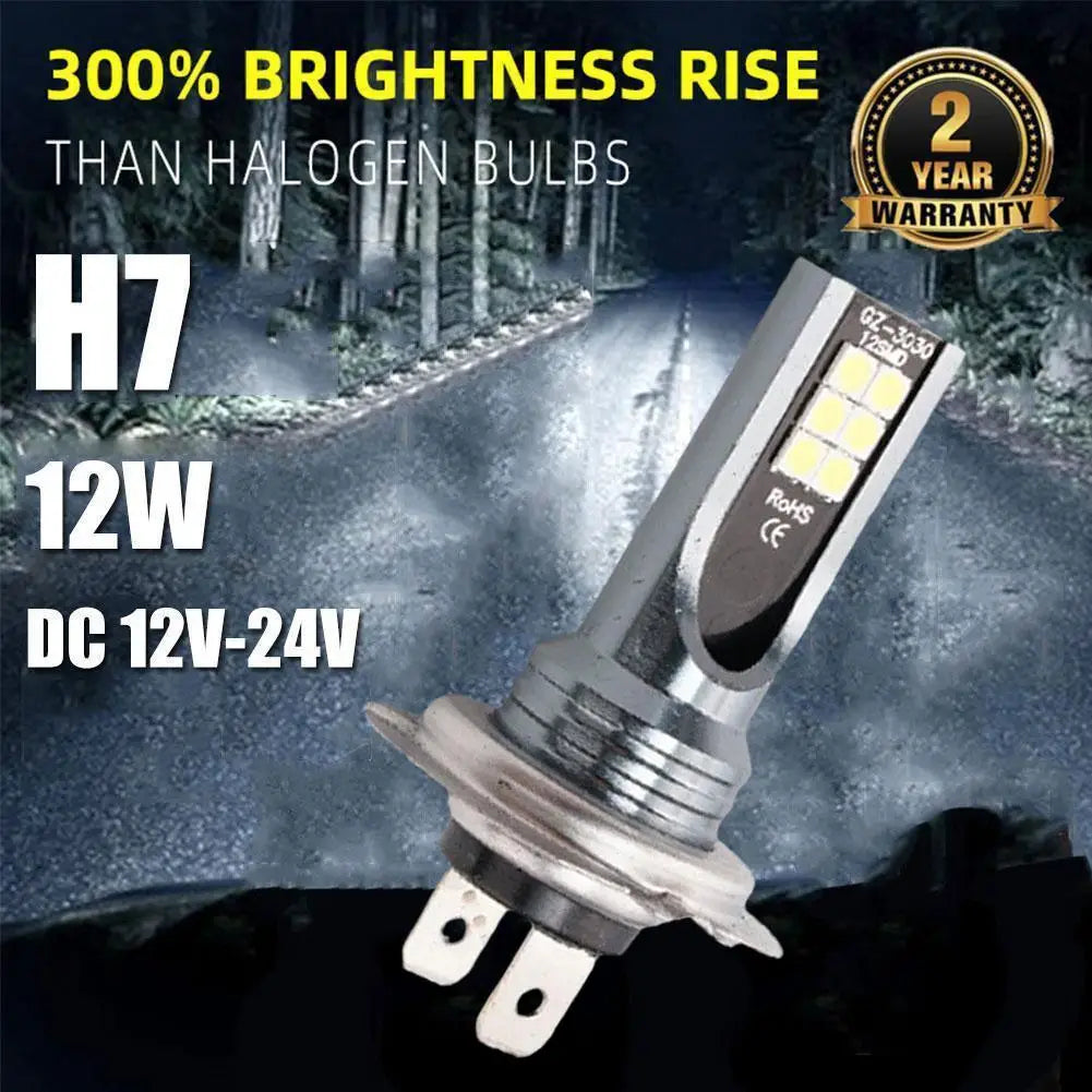 H1/H4/H7/H11 Led Headlight Bulb Kit Car Fog Light Bulbs 12V 24W High Power Auto Fog Lamp 6000K Headlamp Super Bright Bulbs