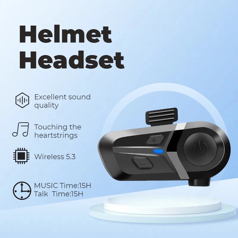 BT 5.3 Moto Helmet Headset Light Wireless Helmet Hands-free Call Phone Motorcycle Waterproof Earphone Music Player Speaker Moto