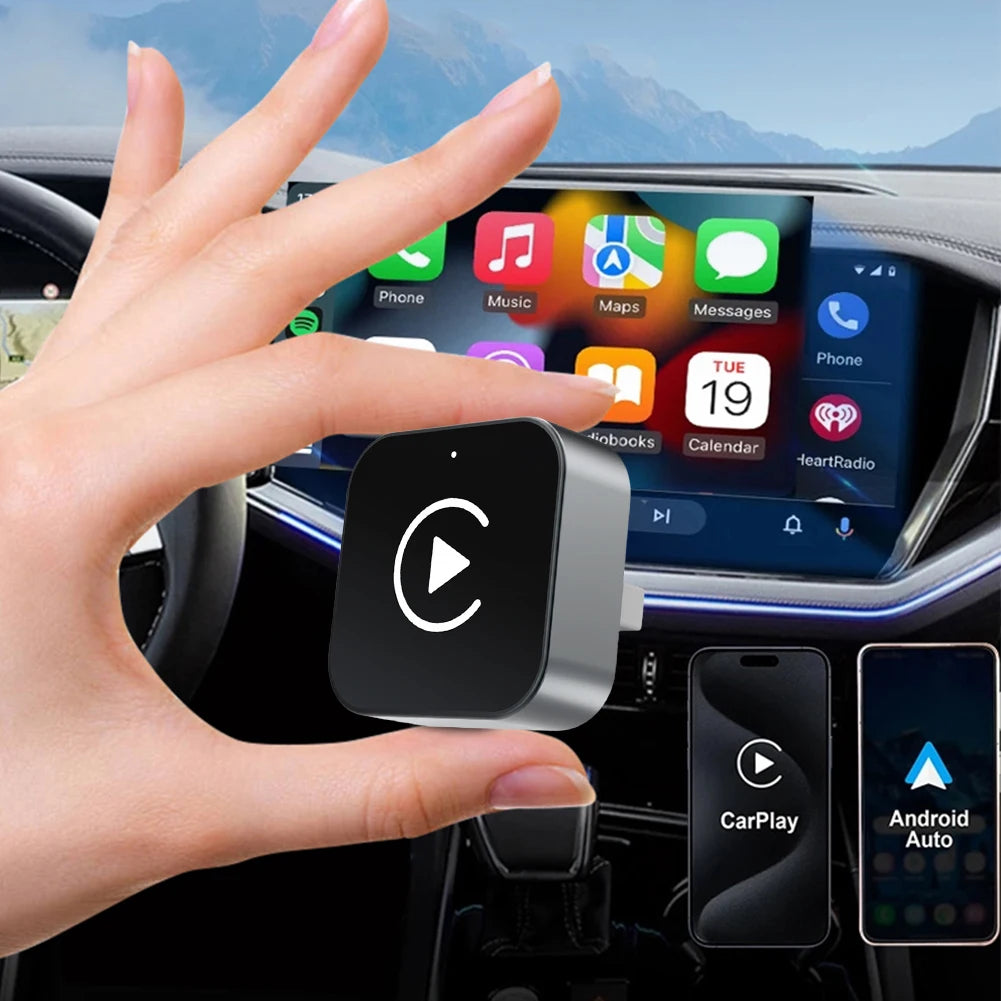 Wireless CarPlay Dongle Wired To Wireless Mini AI Smart Box for Android Auto Adapter 2 in 1 CarPlay Box Car Intelligent Systems