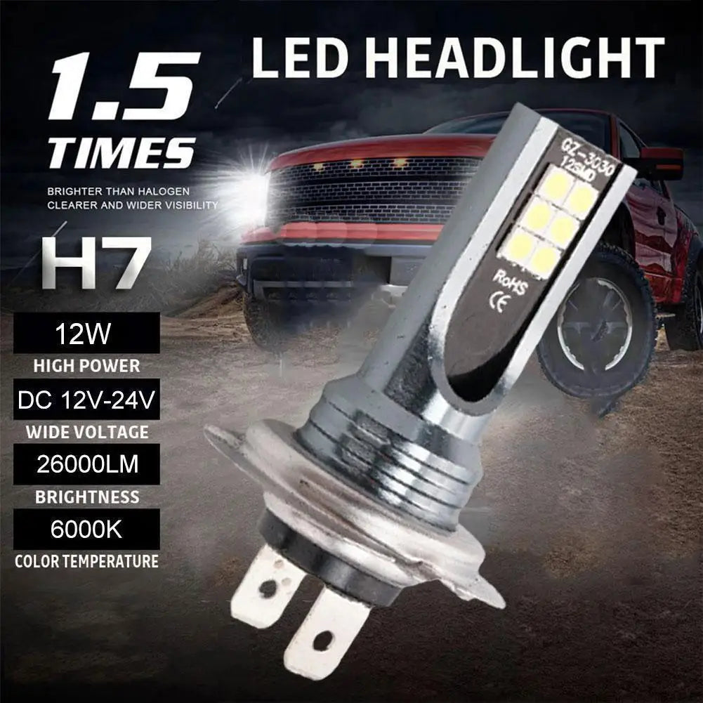 H1/H4/H7/H11 Led Headlight Bulb Kit Car Fog Light Bulbs 12V 24W High Power Auto Fog Lamp 6000K Headlamp Super Bright Bulbs