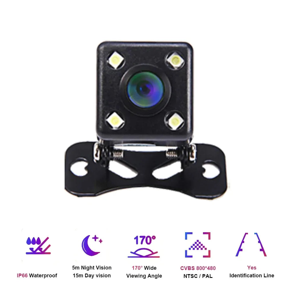 4/12LED 12V Wide Angle HD Car Rearview Camera Rear View Video Vehicle Camera Backup Reverse Camera Night Vision Parking Camera