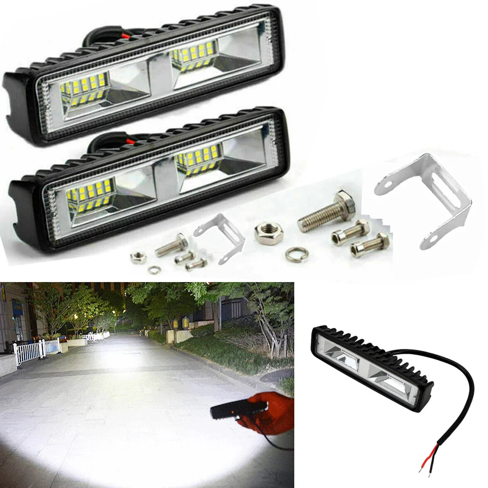 LED Headlights 12-24V For Auto Motorcycle Truck Boat Tractor Trailer Offroad Working Light 48W LED Work Light Spotlight