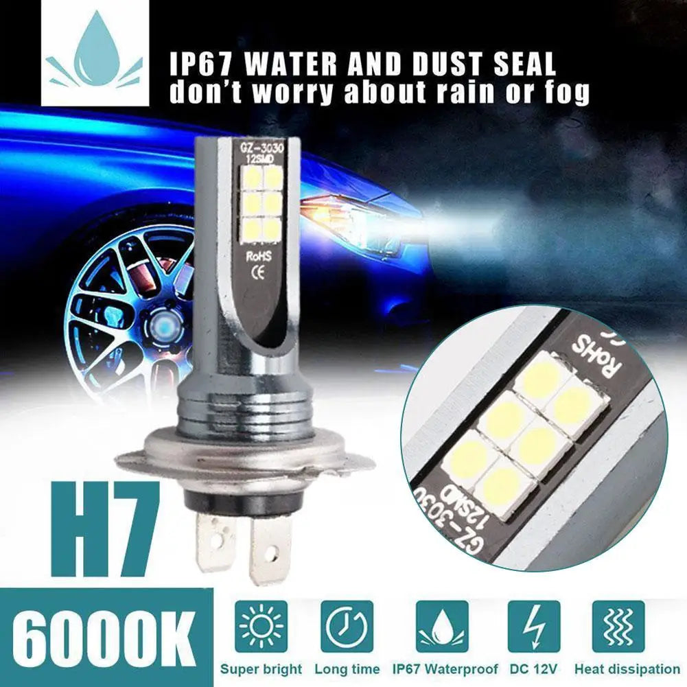 H1/H4/H7/H11 Led Headlight Bulb Kit Car Fog Light Bulbs 12V 24W High Power Auto Fog Lamp 6000K Headlamp Super Bright Bulbs